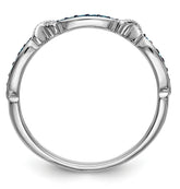 14K White Gold Blue Diamond Band - 7